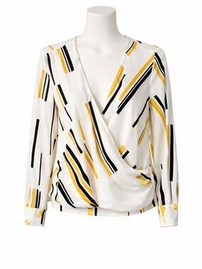 NWIT Laura Chic Striped Wrap Blouse